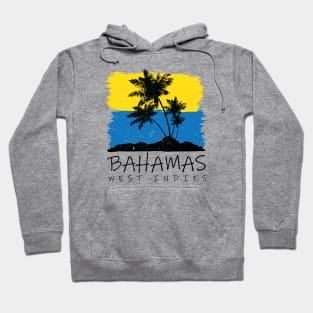 Bahamas National Colors with Palm Silhouette Hoodie